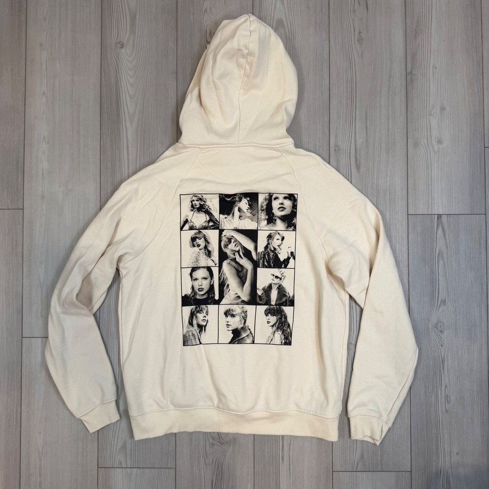 Taylor Swift The Eras Tour Hoodie Cream Beige Eras Grid Graphic Size Medium
